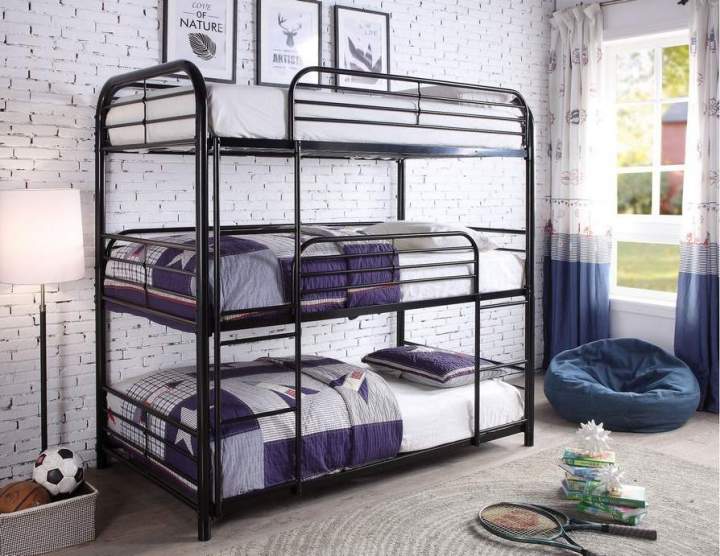 B 503 S/S 3-Level Bunk Bed (Black) Montréal 